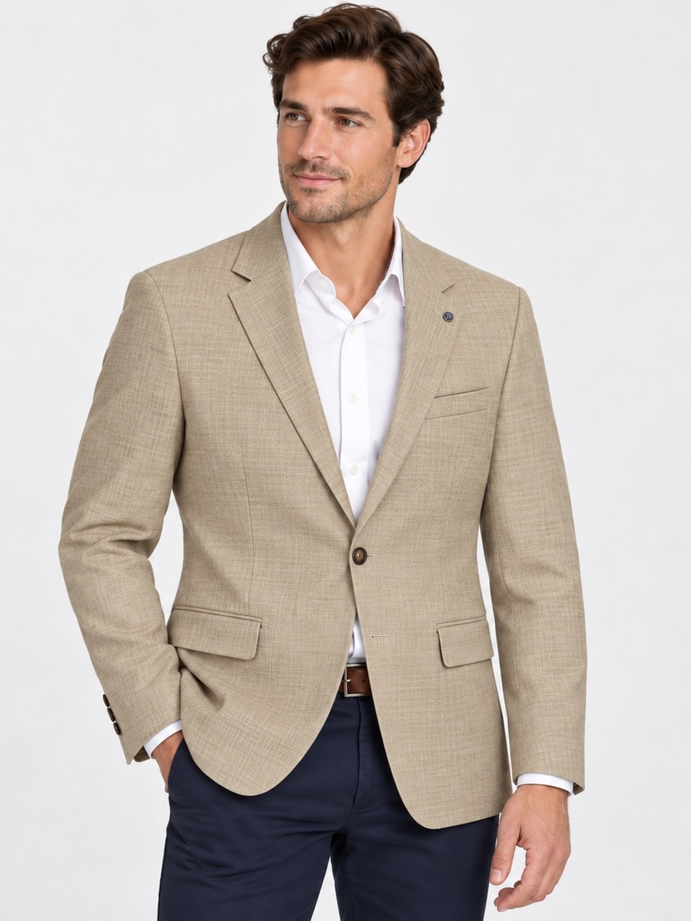 Owen Men’s Tailored Fit Tan Blazer Size 48 NWT One Button Sport Coat
